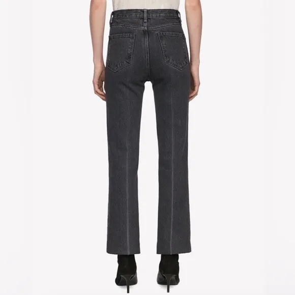 Rag &amp; Bone Dylan High Waist Grey Kuro Flare Jeans 100% Cotton Sz 26
