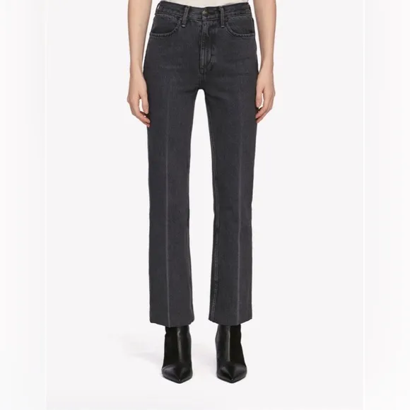 Rag &amp; Bone Dylan High Waist Grey Kuro Flare Jeans 100% Cotton Sz 26