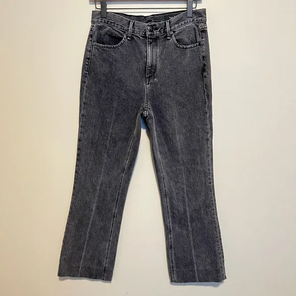 Rag &amp; Bone Dylan High Waist Grey Kuro Flare Jeans 100% Cotton Sz 26