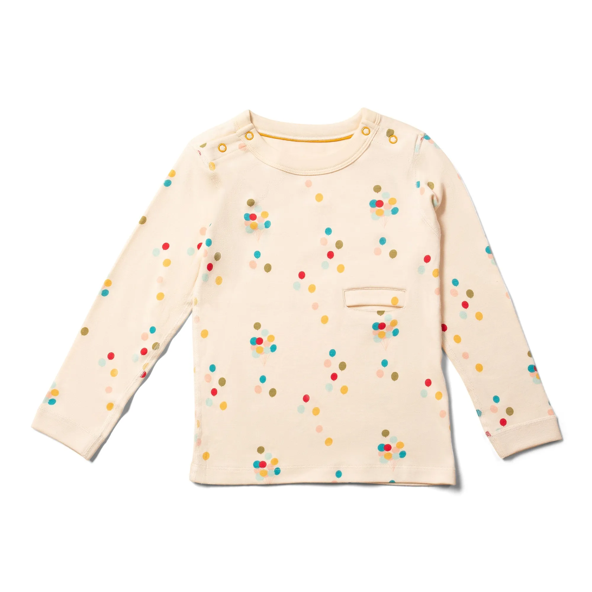 Rainbow Balloons Easy Feeding Adaptive Long Sleeve Shirt