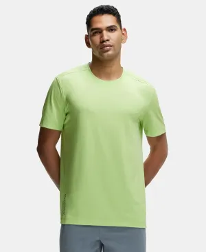 Recycled Microfiber Elastane Stretch Fabric Round Neck Half Sleeve Breathable Mesh T-Shirt - Green Glow