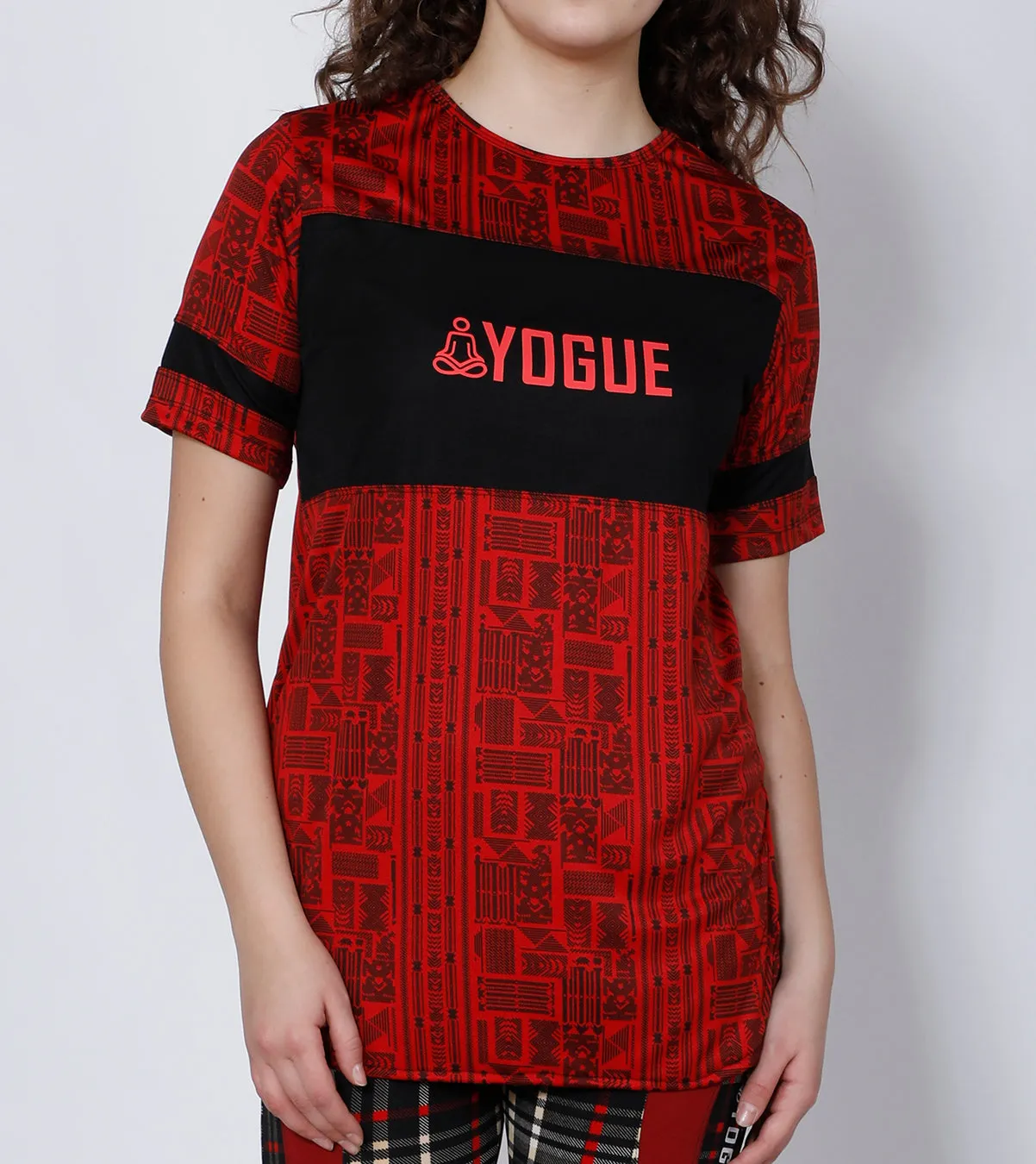 Red Aztec Long T-Shirt
