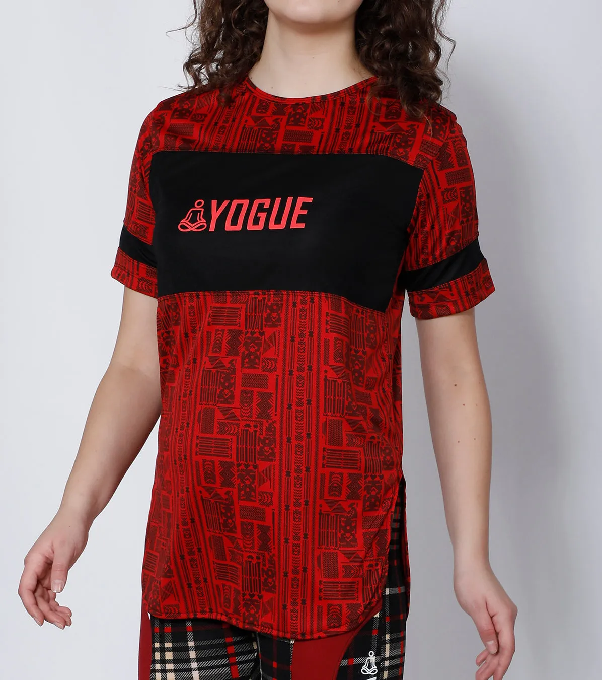 Red Aztec Long T-Shirt
