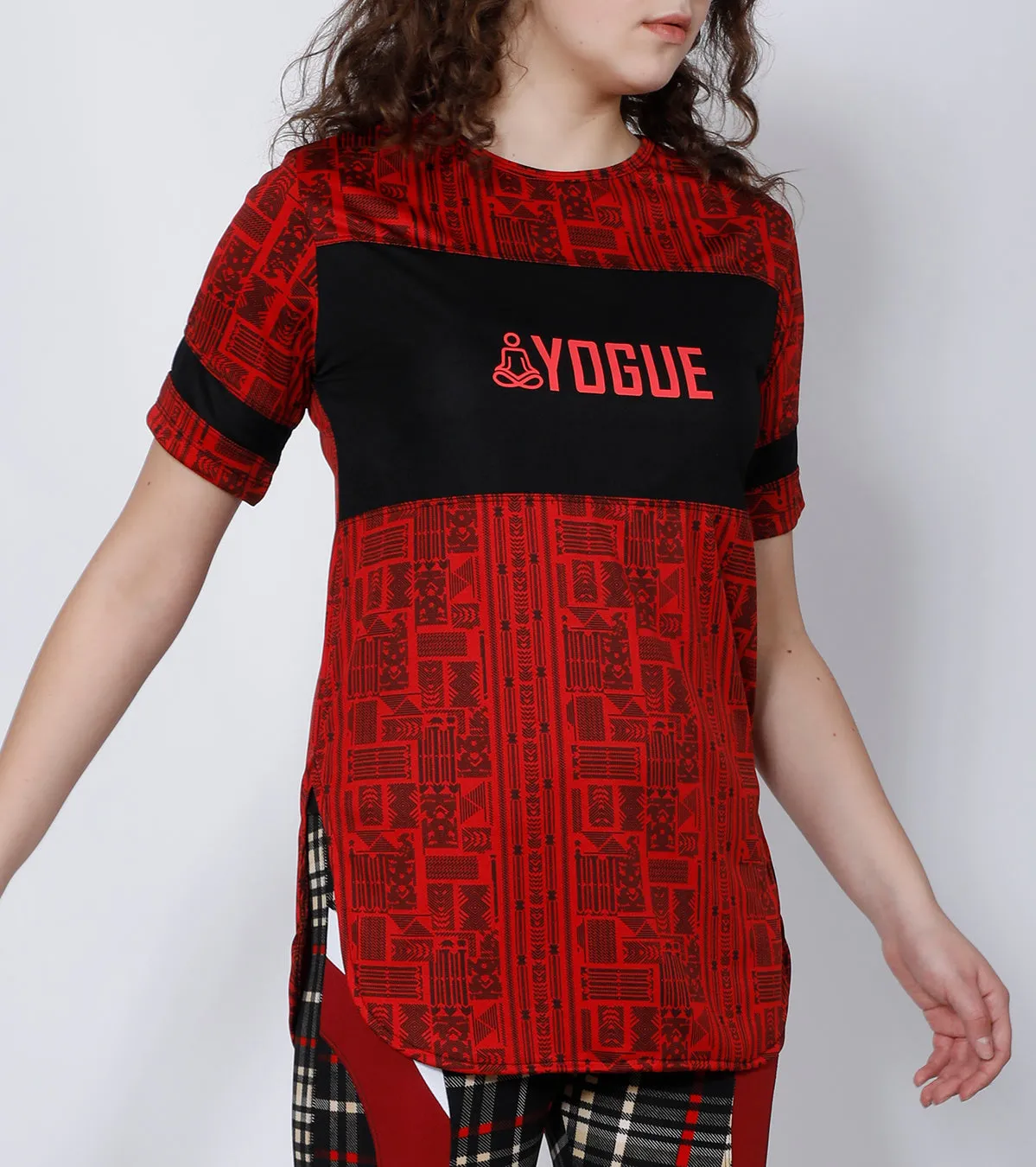 Red Aztec Long T-Shirt