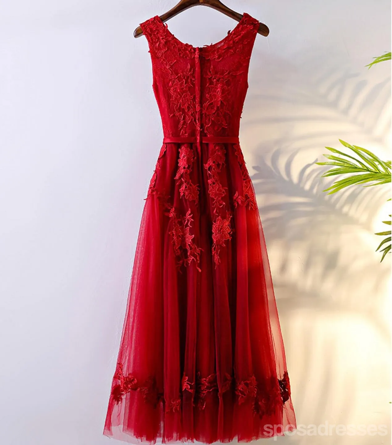 Red Lace Round Neckline Short Homecoming Prom Dresses, Affordable Corset Back Short Party Prom Dresses, Perfect Homecoming Dresses, CM245