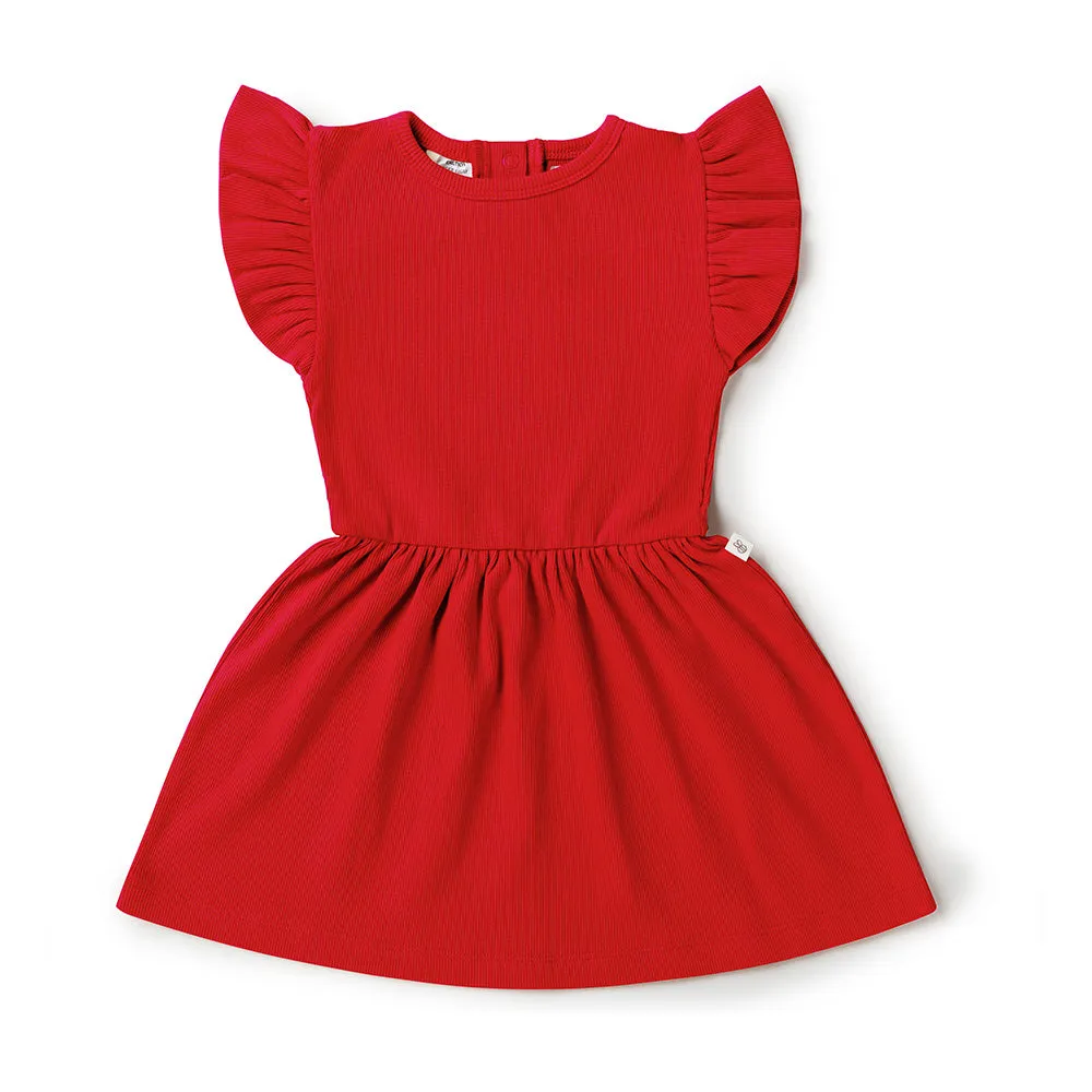 Red Short Sleeve Organic Dress