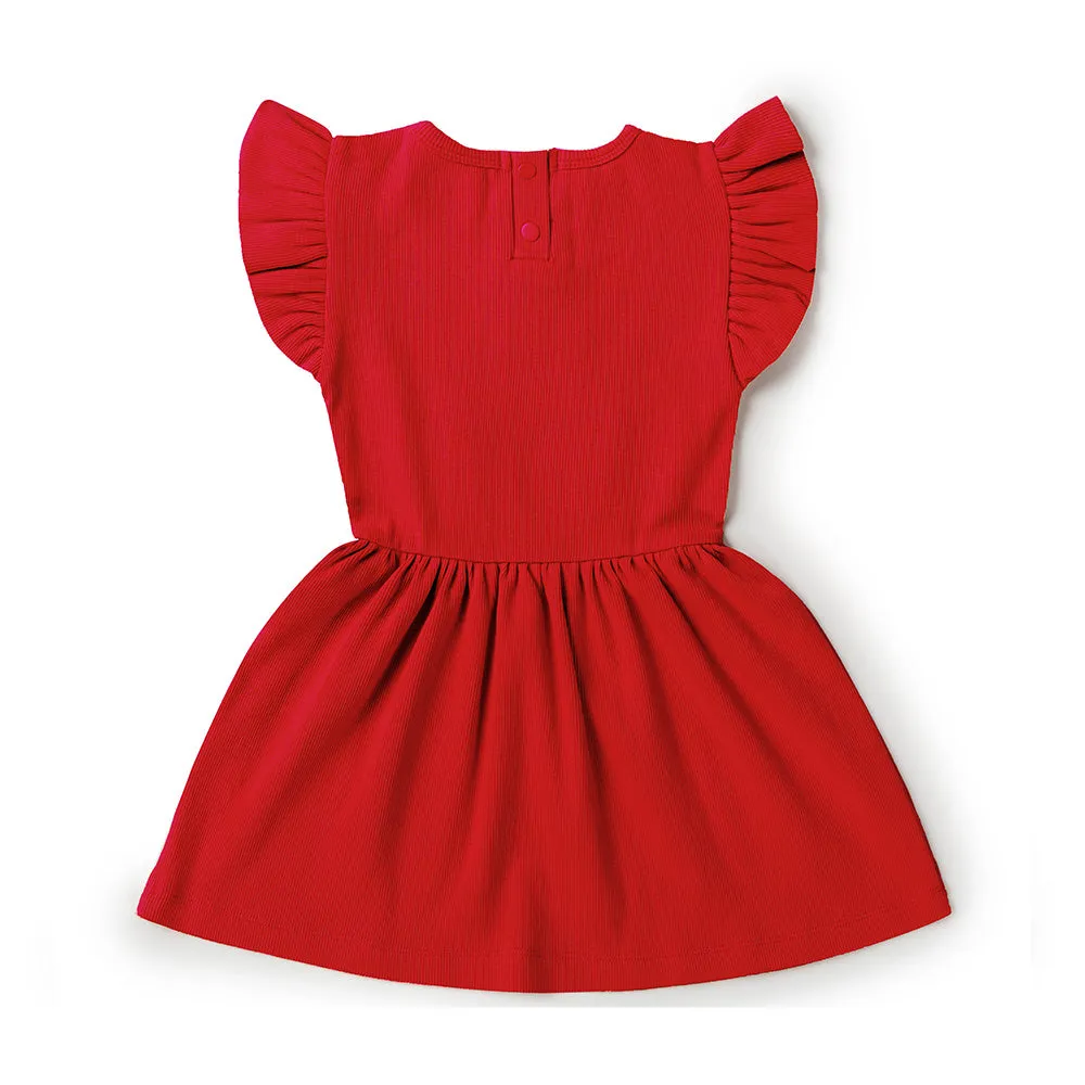 Red Short Sleeve Organic Dress
