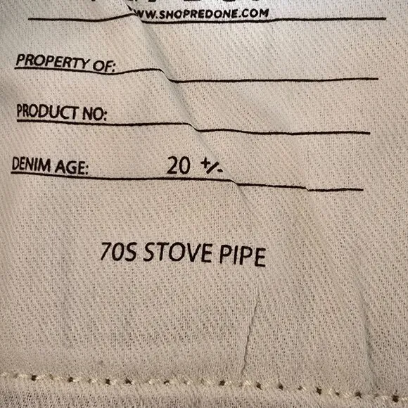 Re/Done 70s Stove Pipe Jeans Women's 26 Ivory High Rise Straight Leg Button Fly