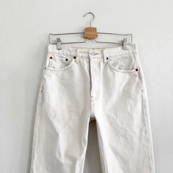 Re/Done 70’s Stovepipe Jeans in Vintage White Size 28