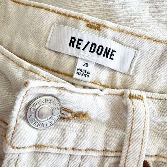 Re/Done 70’s Stovepipe Jeans in Vintage White Size 28
