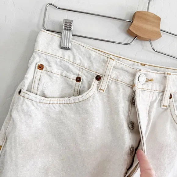 Re/Done 70’s Stovepipe Jeans in Vintage White Size 28