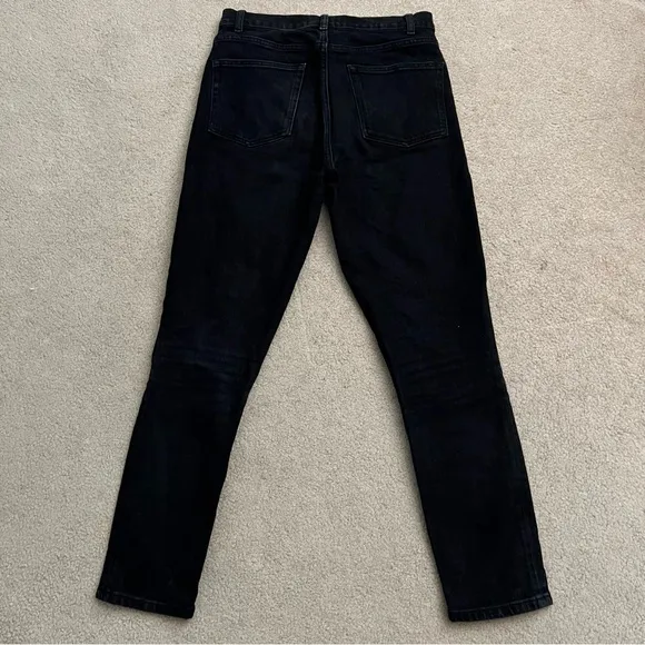 Reformation Jeans Serena High Waist Skinny Crop Jeans in Black (Faded Wash)