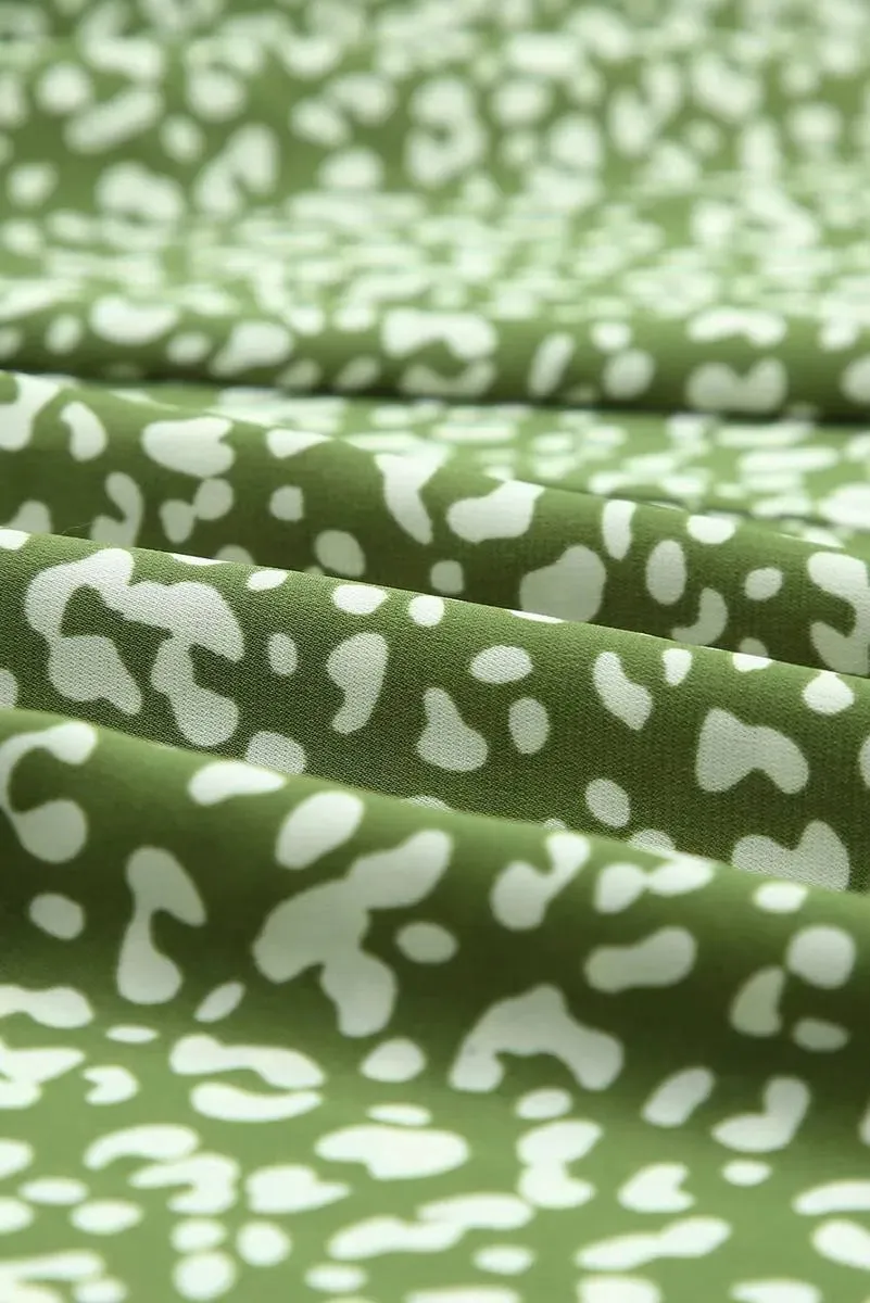 Roar in Style with Your Plus Size Green Leopard Print Dress