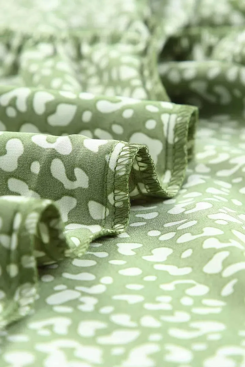 Roar in Style with Your Plus Size Green Leopard Print Dress