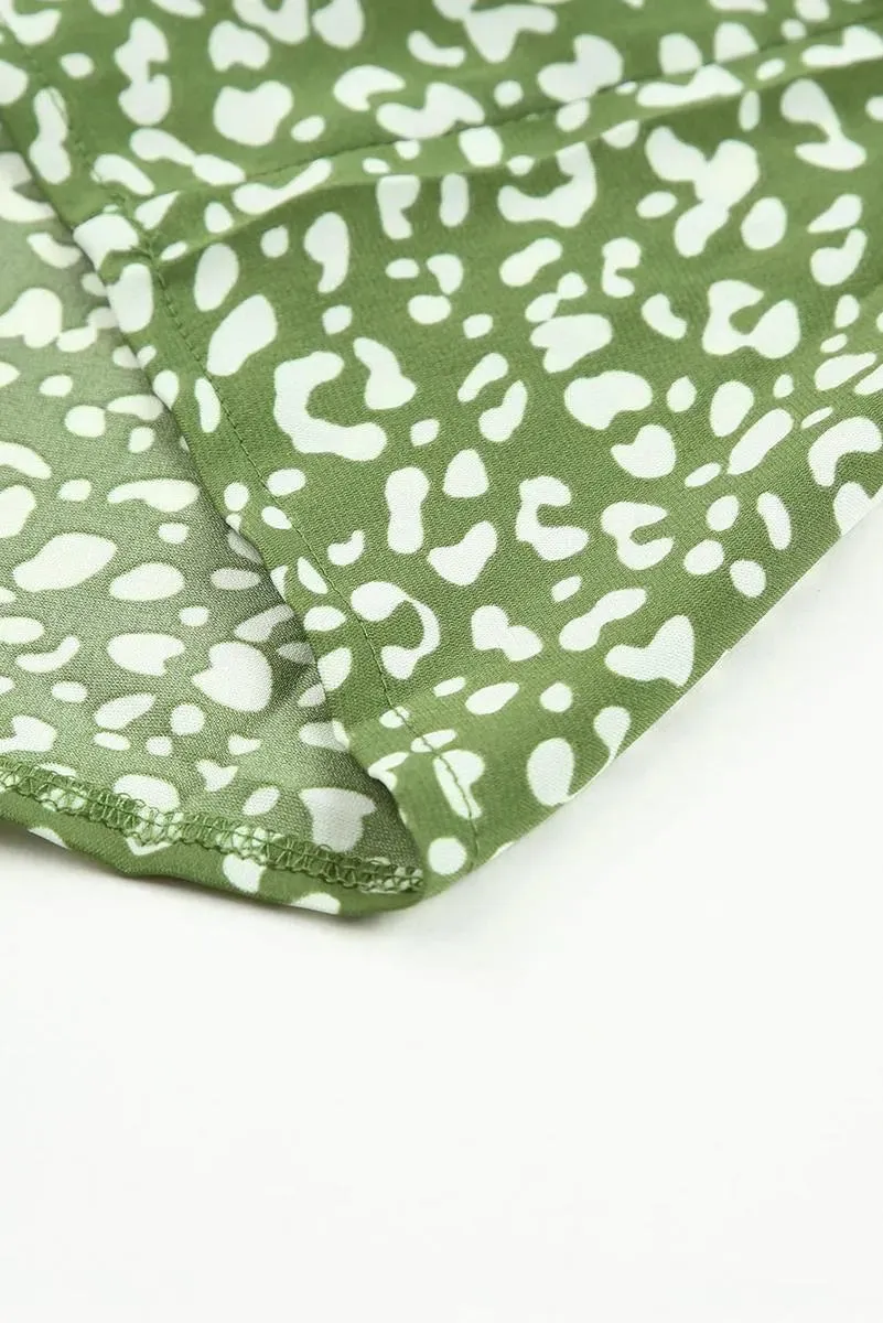 Roar in Style with Your Plus Size Green Leopard Print Dress