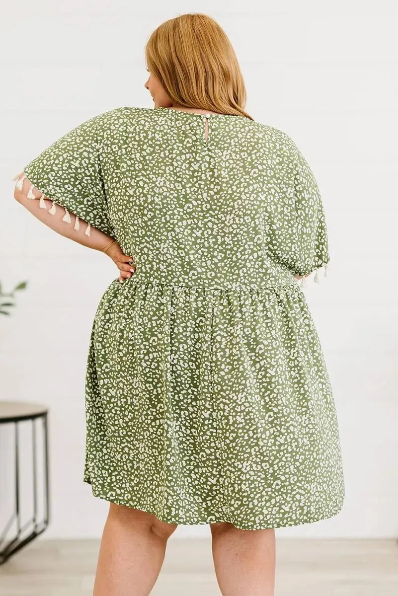 Roar in Style with Your Plus Size Green Leopard Print Dress