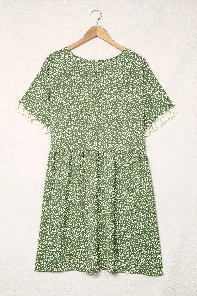 Roar in Style with Your Plus Size Green Leopard Print Dress