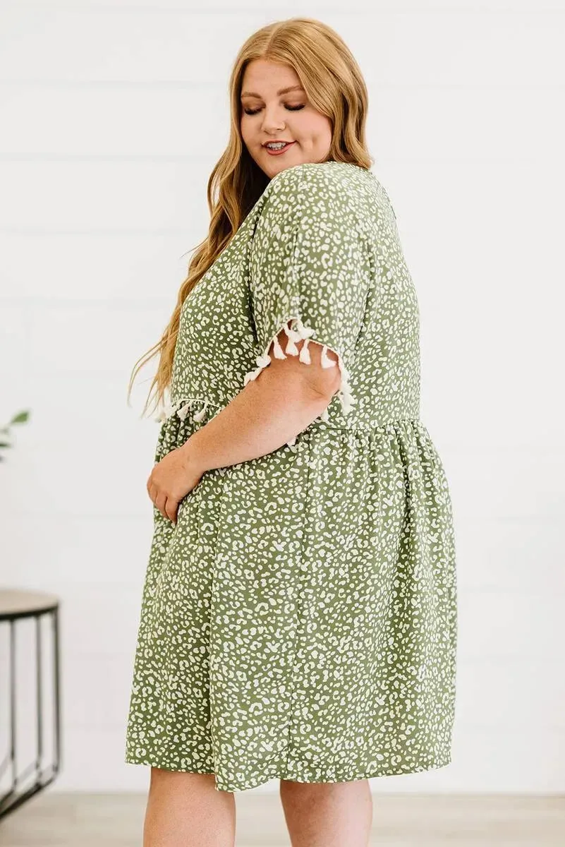 Roar in Style with Your Plus Size Green Leopard Print Dress