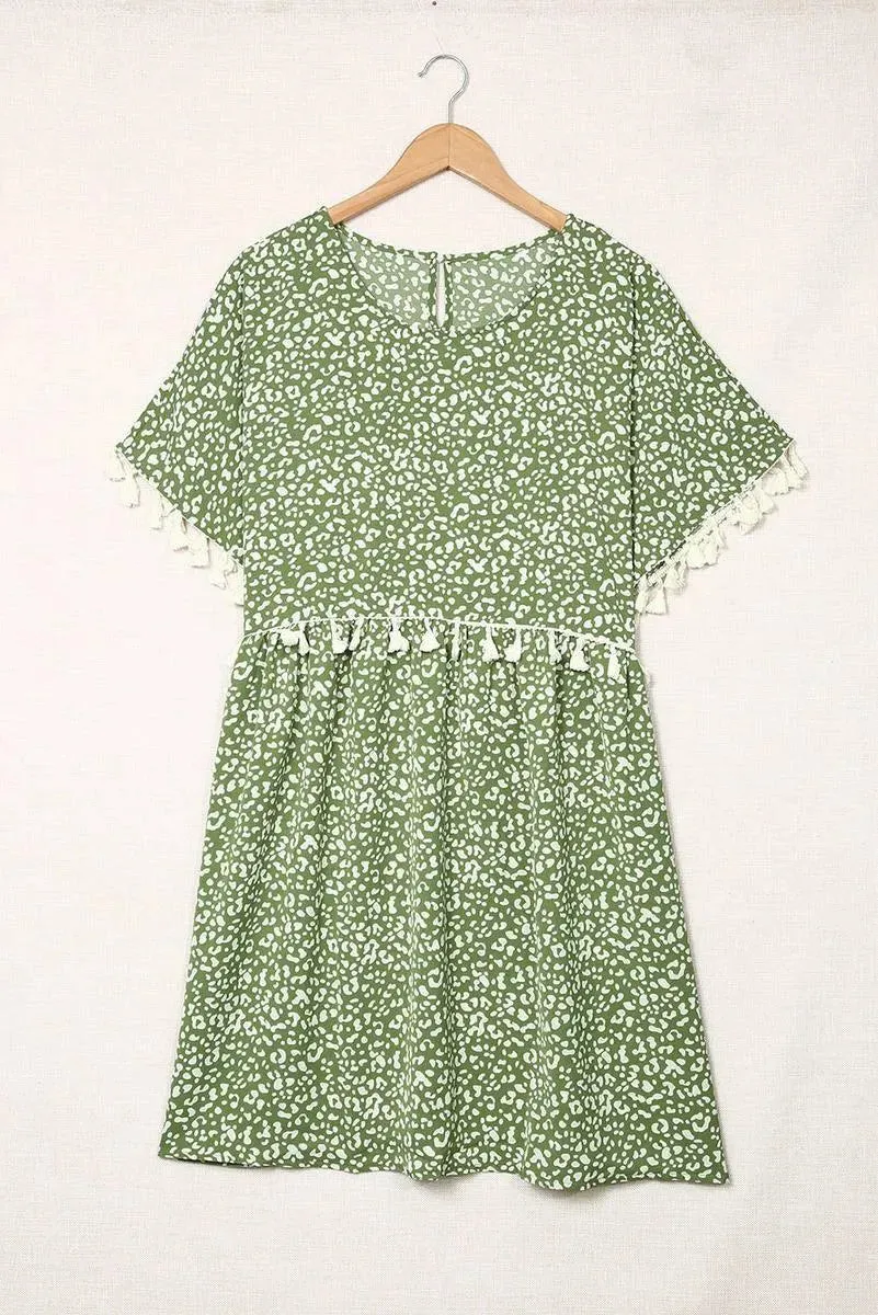 Roar in Style with Your Plus Size Green Leopard Print Dress