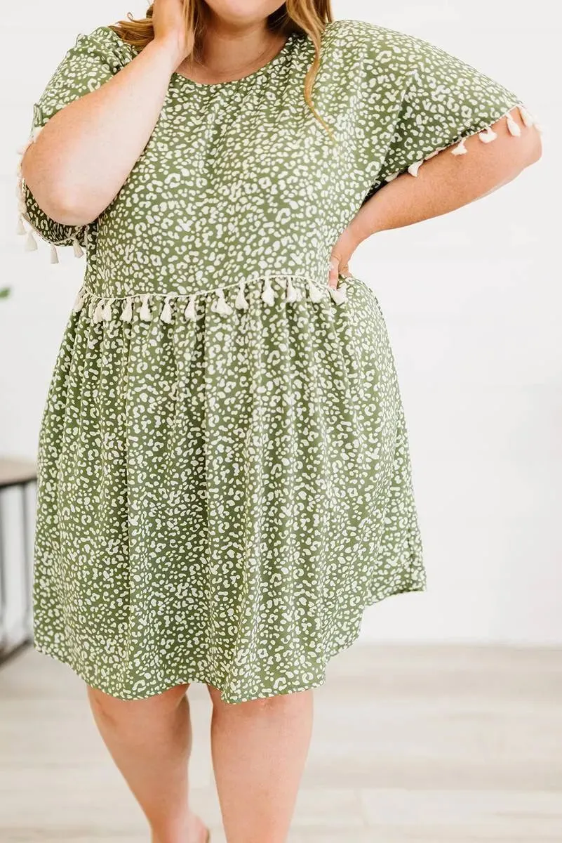 Roar in Style with Your Plus Size Green Leopard Print Dress