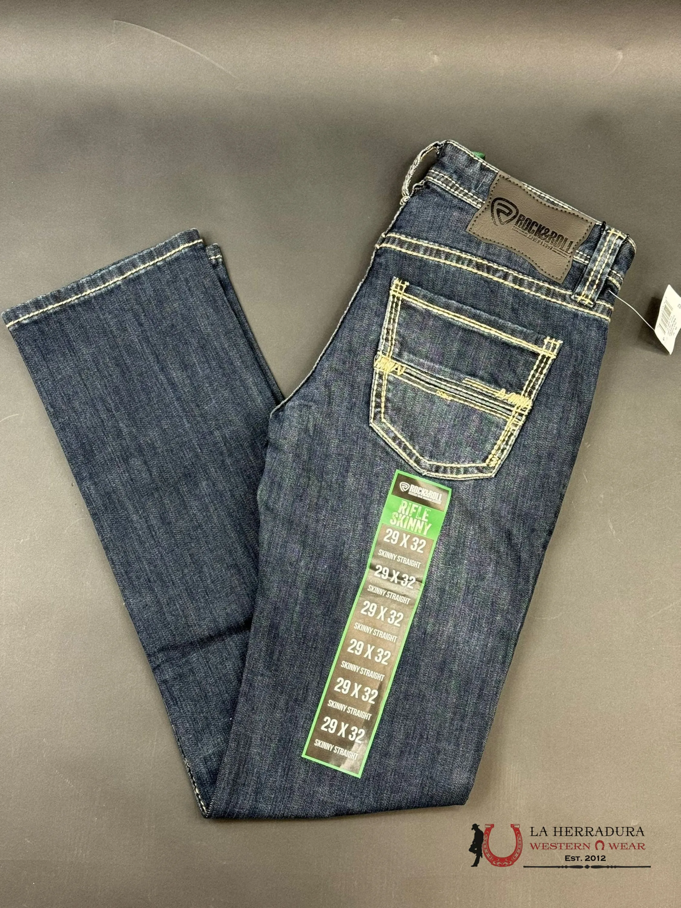 ROCK&ROLL RIFLE SKINNY STRAIGHT DARK VINTAGE JEANS