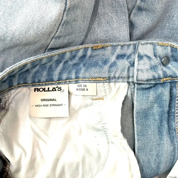 ROLLA’S Jeans, Women’s Size 26, Original High Rise Straight, Light Blue Wash