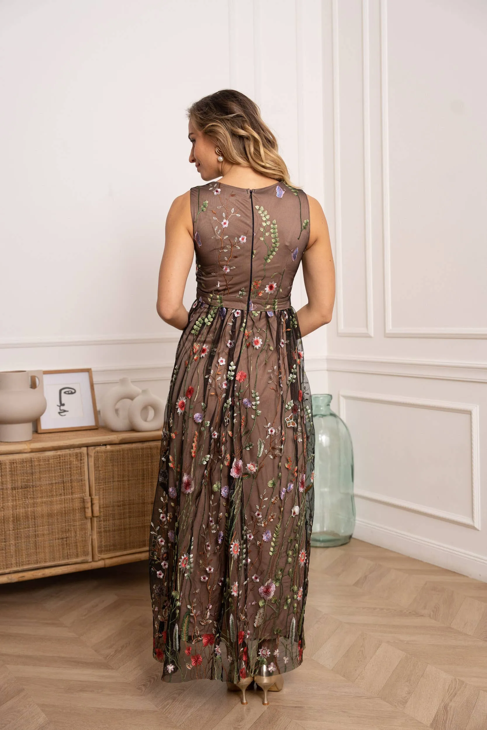 Romantic Floral Tulle Long Dress