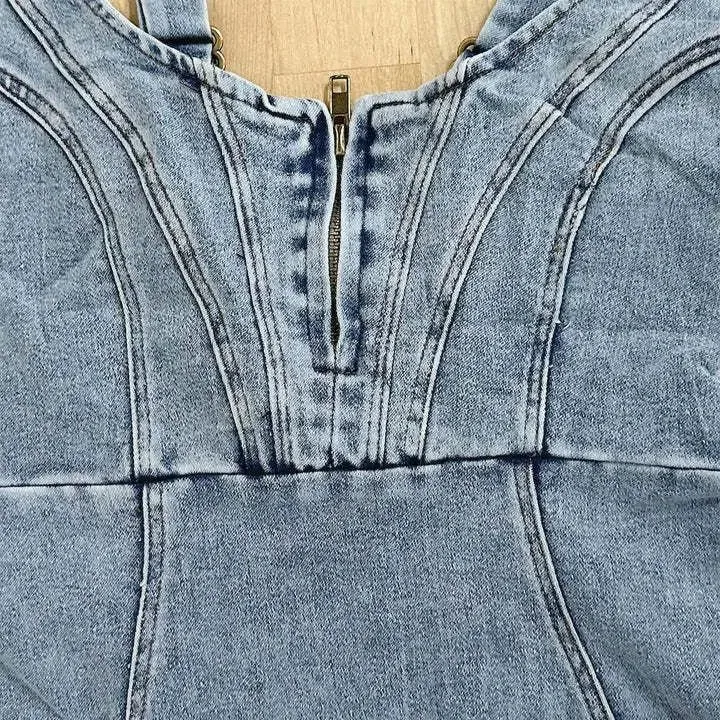 Roxana - Elegant Stretch Fit Woman's Denim Dress