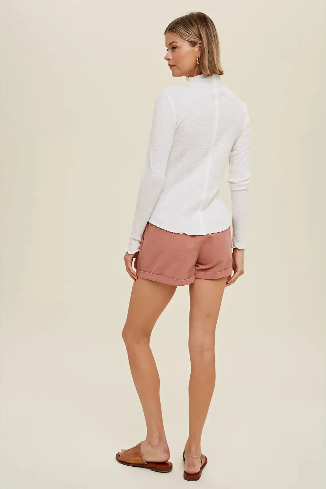 Ruby Ribbed Mock Neck Top