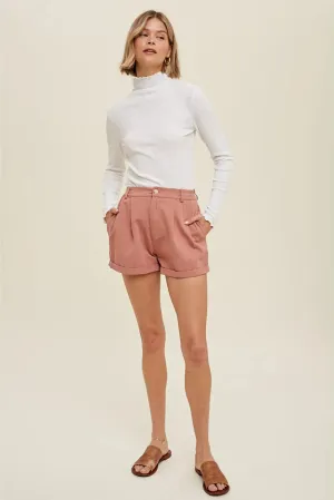 Ruby Ribbed Mock Neck Top
