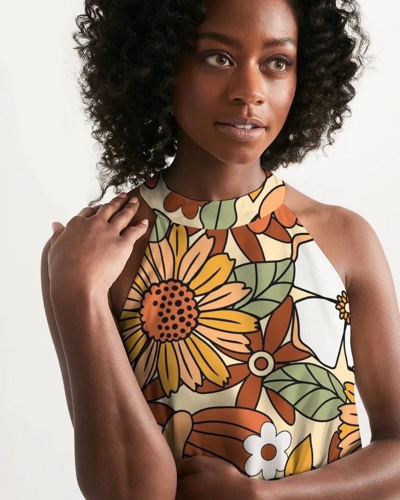 Rustic Blooms Halter Dress