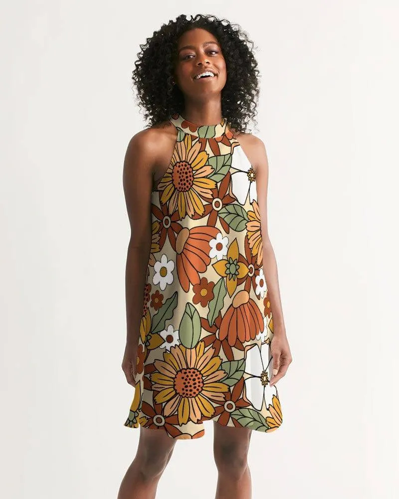Rustic Blooms Halter Dress
