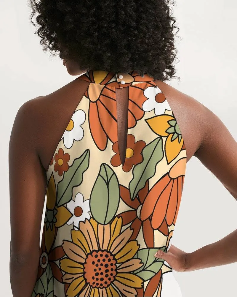 Rustic Blooms Halter Dress