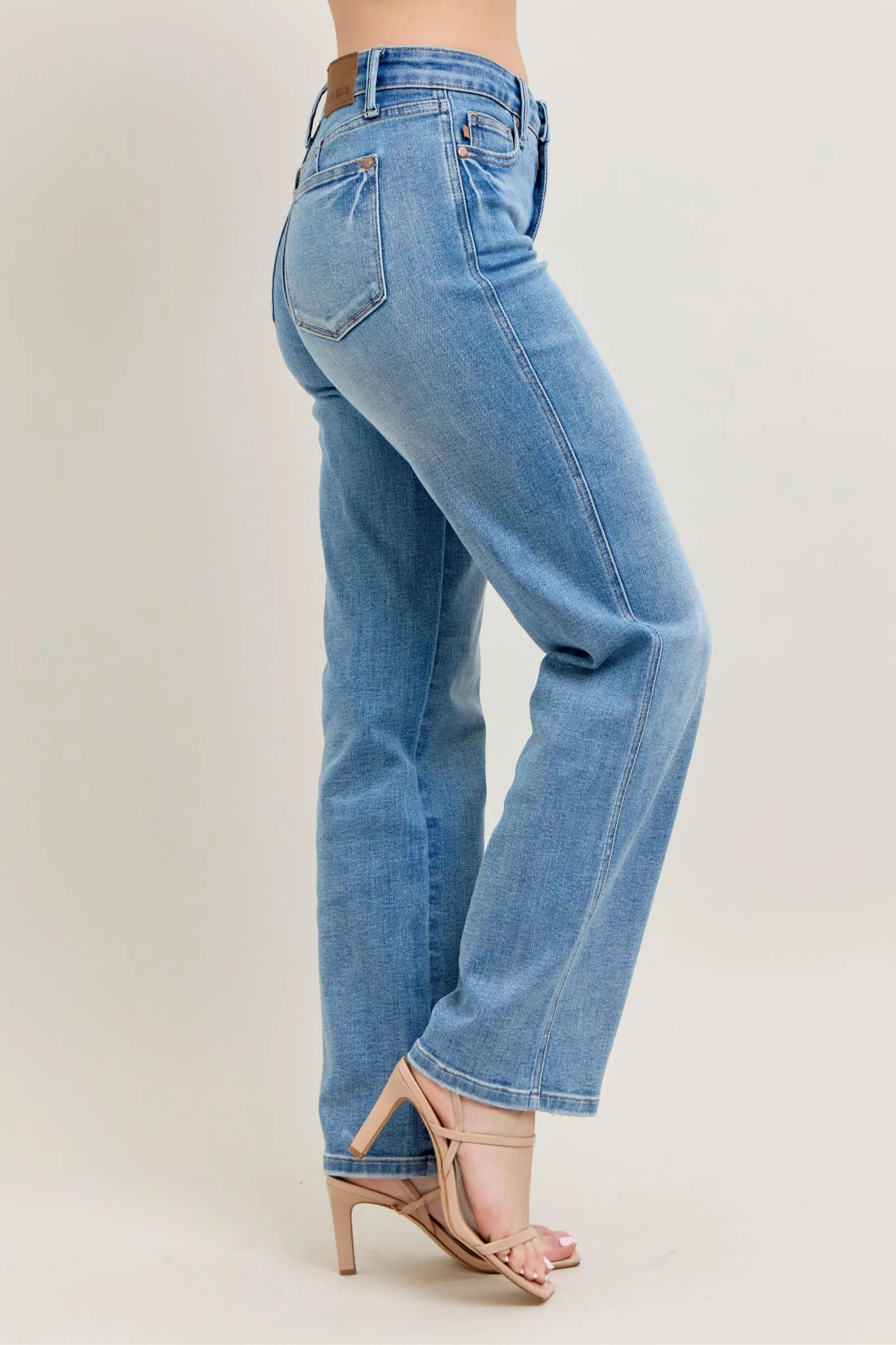 Ryan Mid-rise Tummy Control Vintage Wash Straight Jeans
