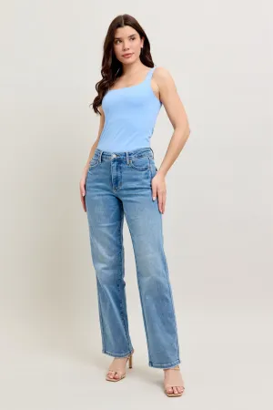 Ryan Mid-rise Tummy Control Vintage Wash Straight Jeans