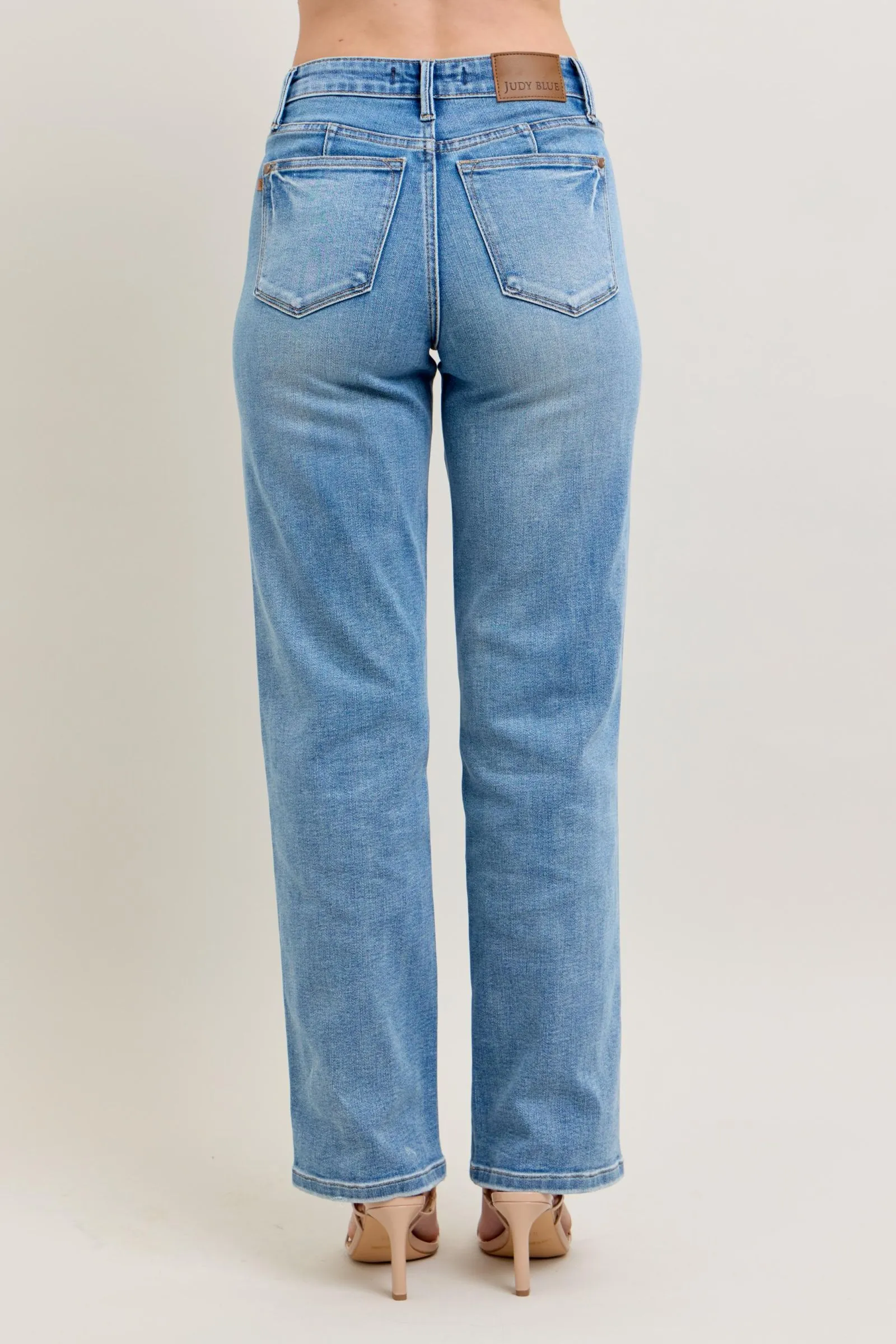 Ryan Mid-rise Tummy Control Vintage Wash Straight Jeans