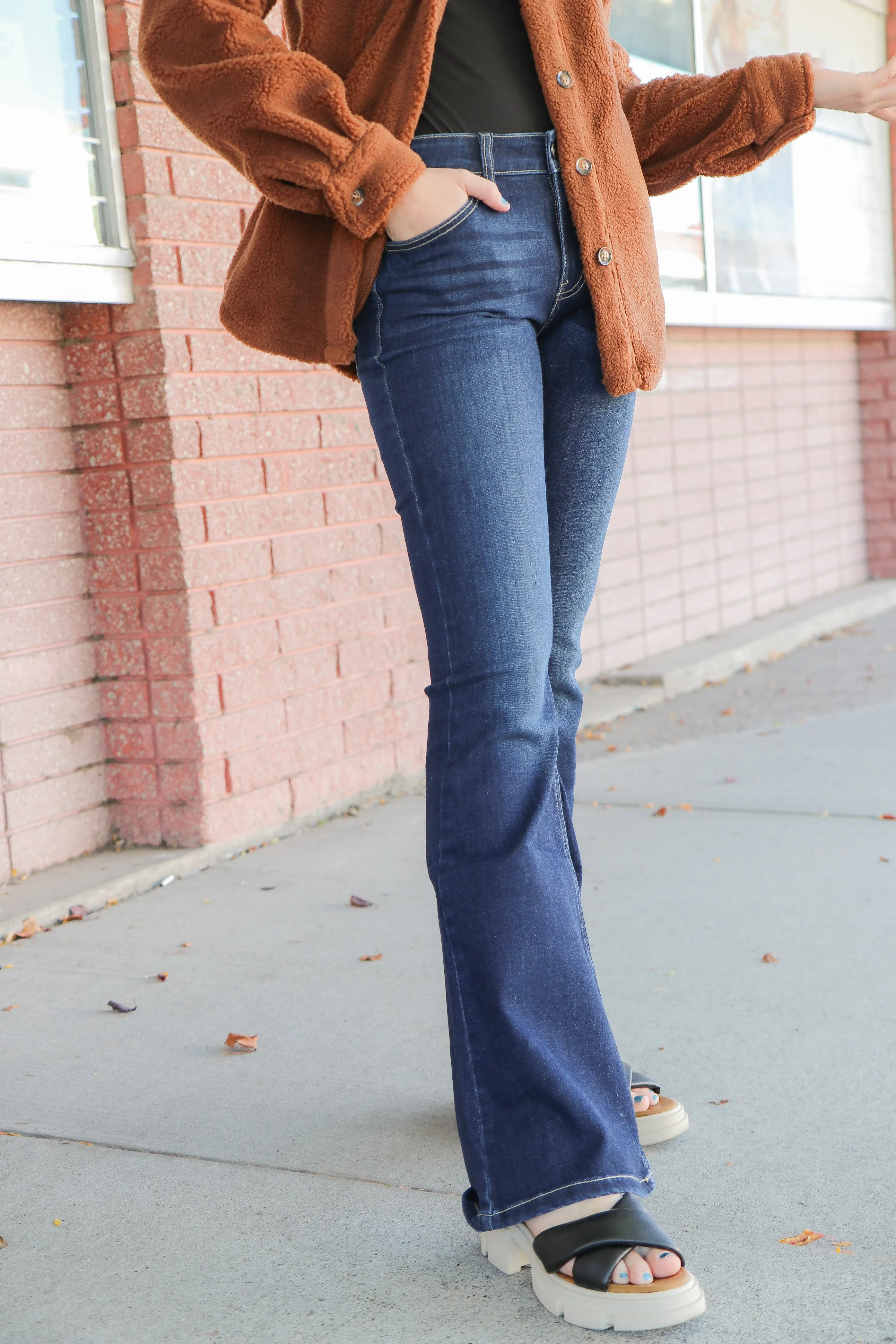 Samuel Mid Rise Flare Jeans - Dark Wash