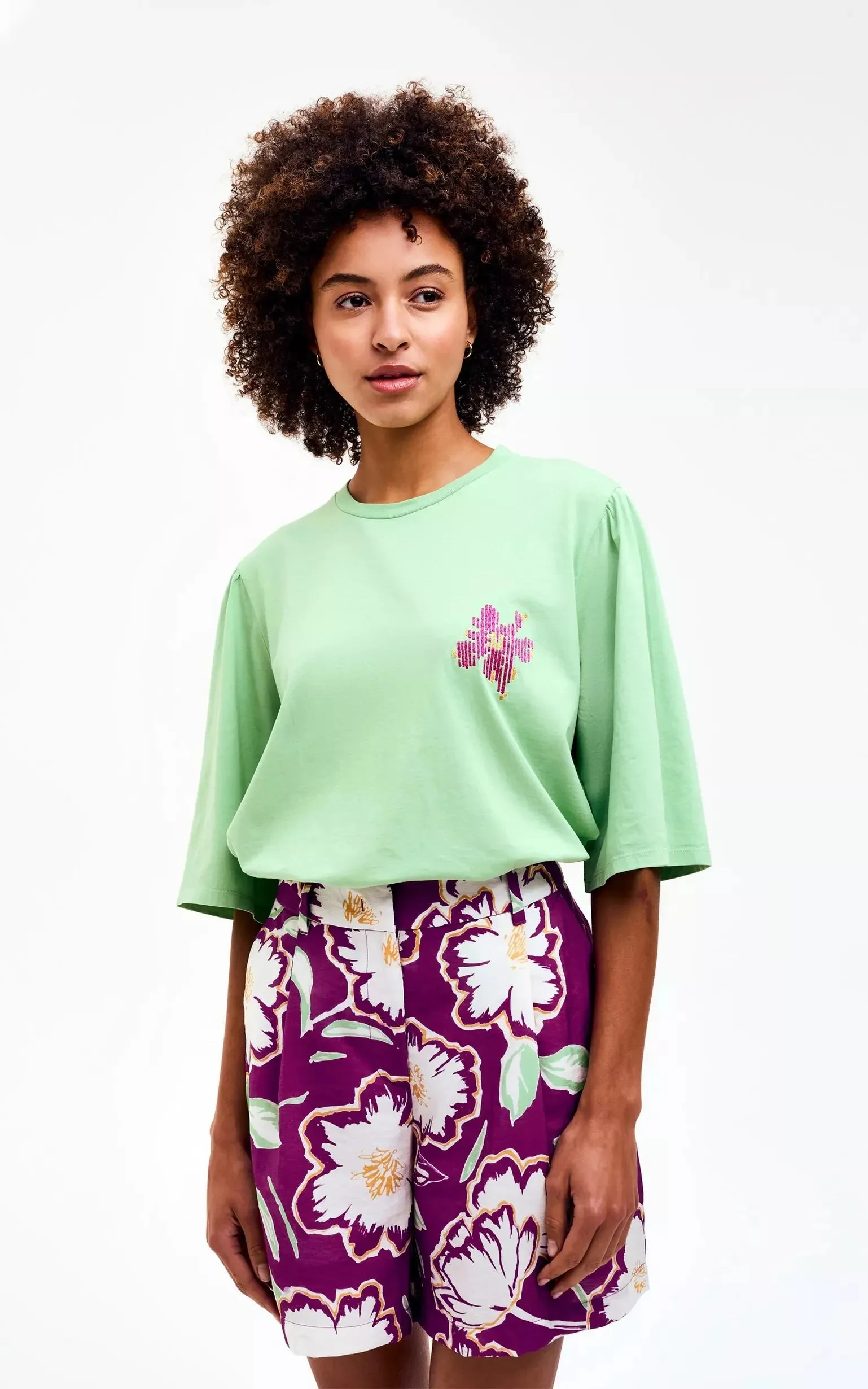Sarin T-shirt Muntgroen