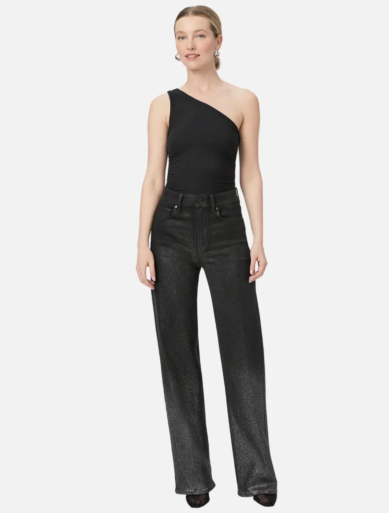 Sasha High Rise Wide Leg - Black Silver Glitter Ombre