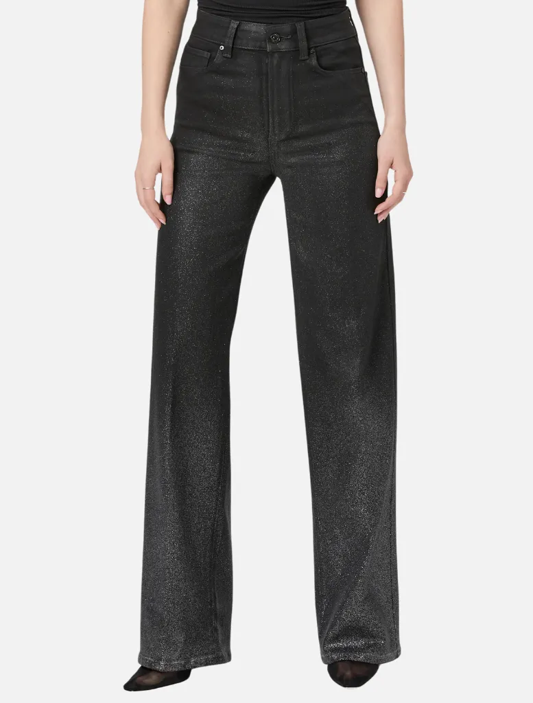 Sasha High Rise Wide Leg - Black Silver Glitter Ombre