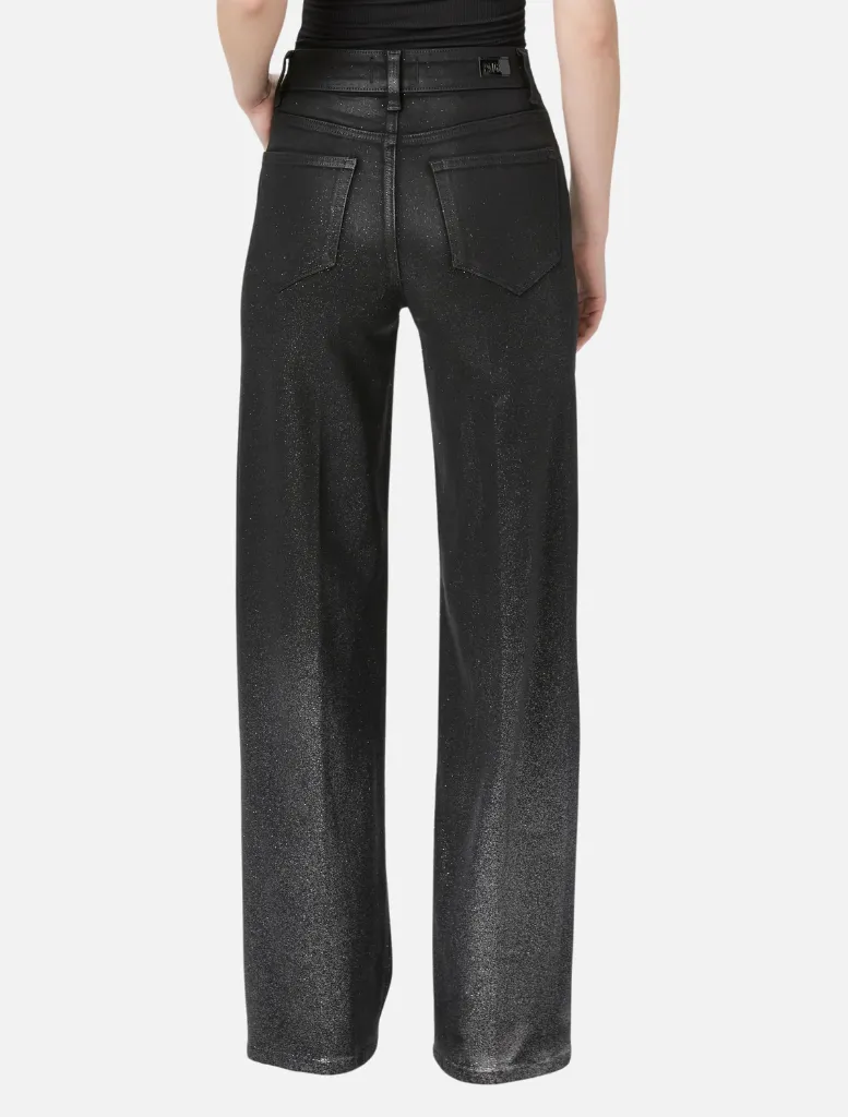 Sasha High Rise Wide Leg - Black Silver Glitter Ombre