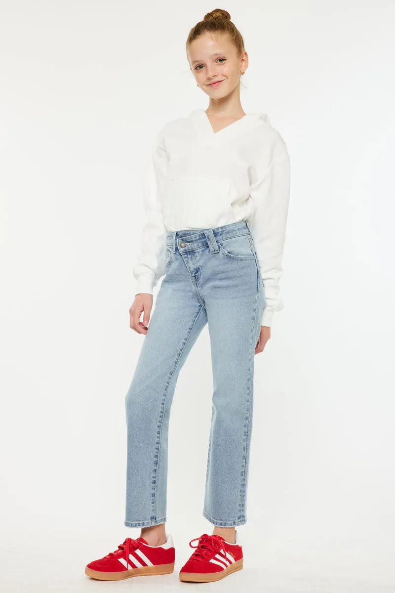 Sav High Rise Straight Kids Jeans