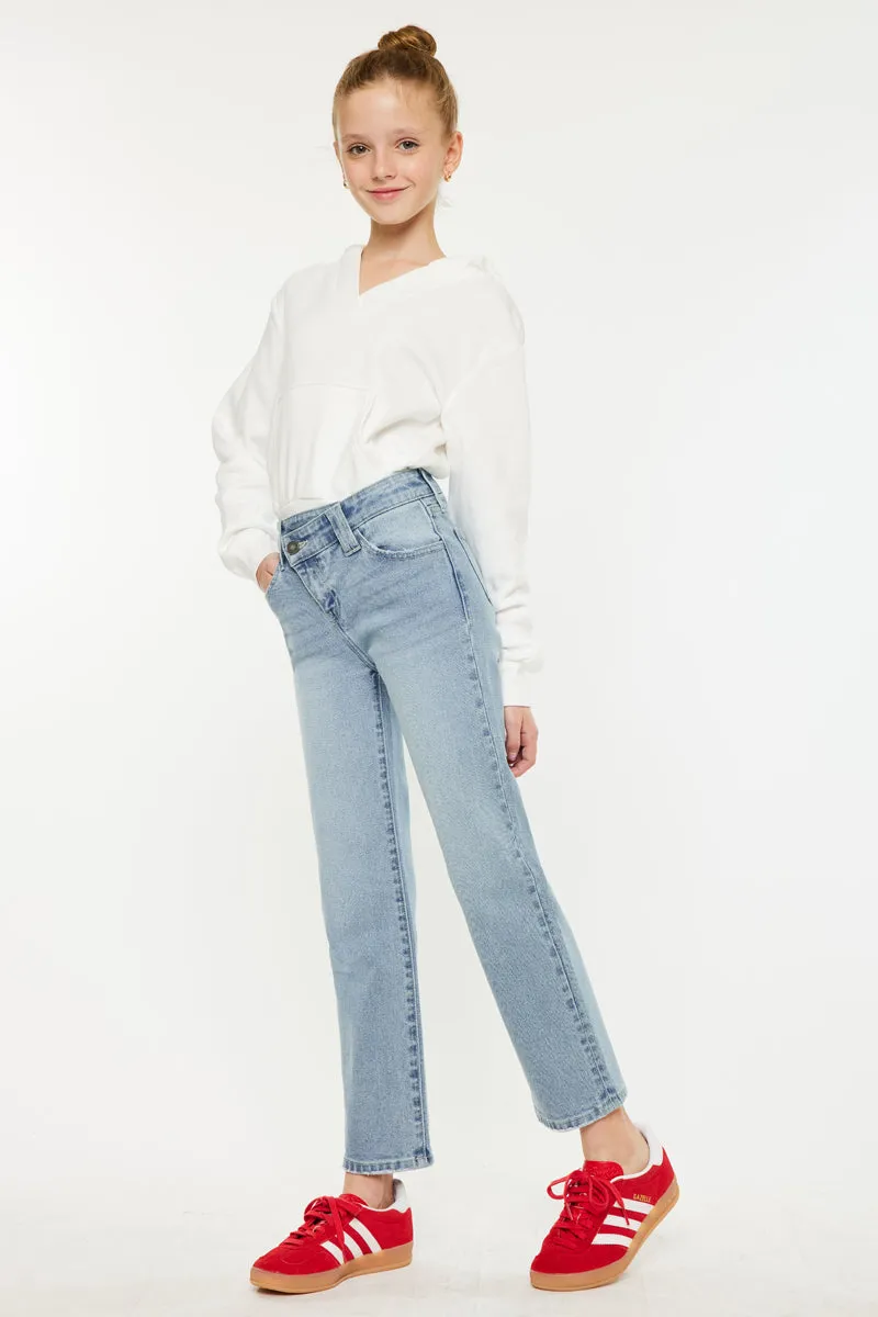 Sav High Rise Straight Kids Jeans