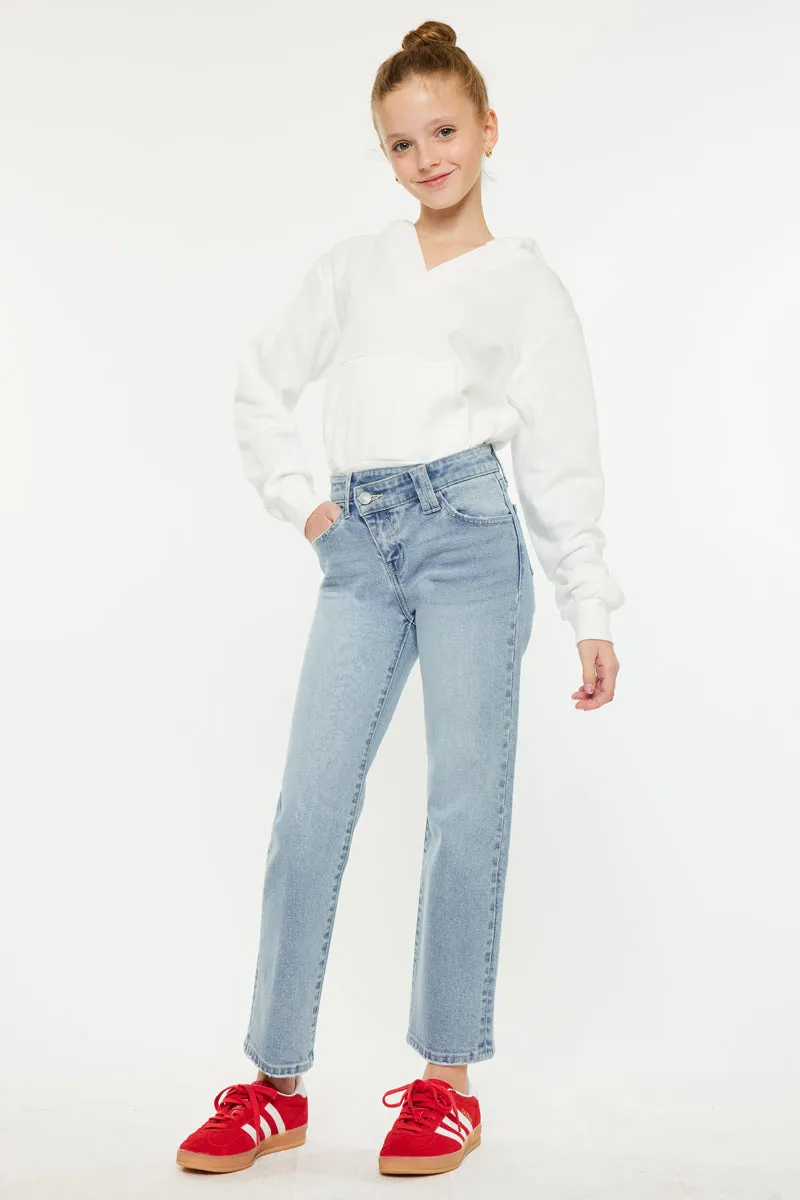 Sav High Rise Straight Kids Jeans