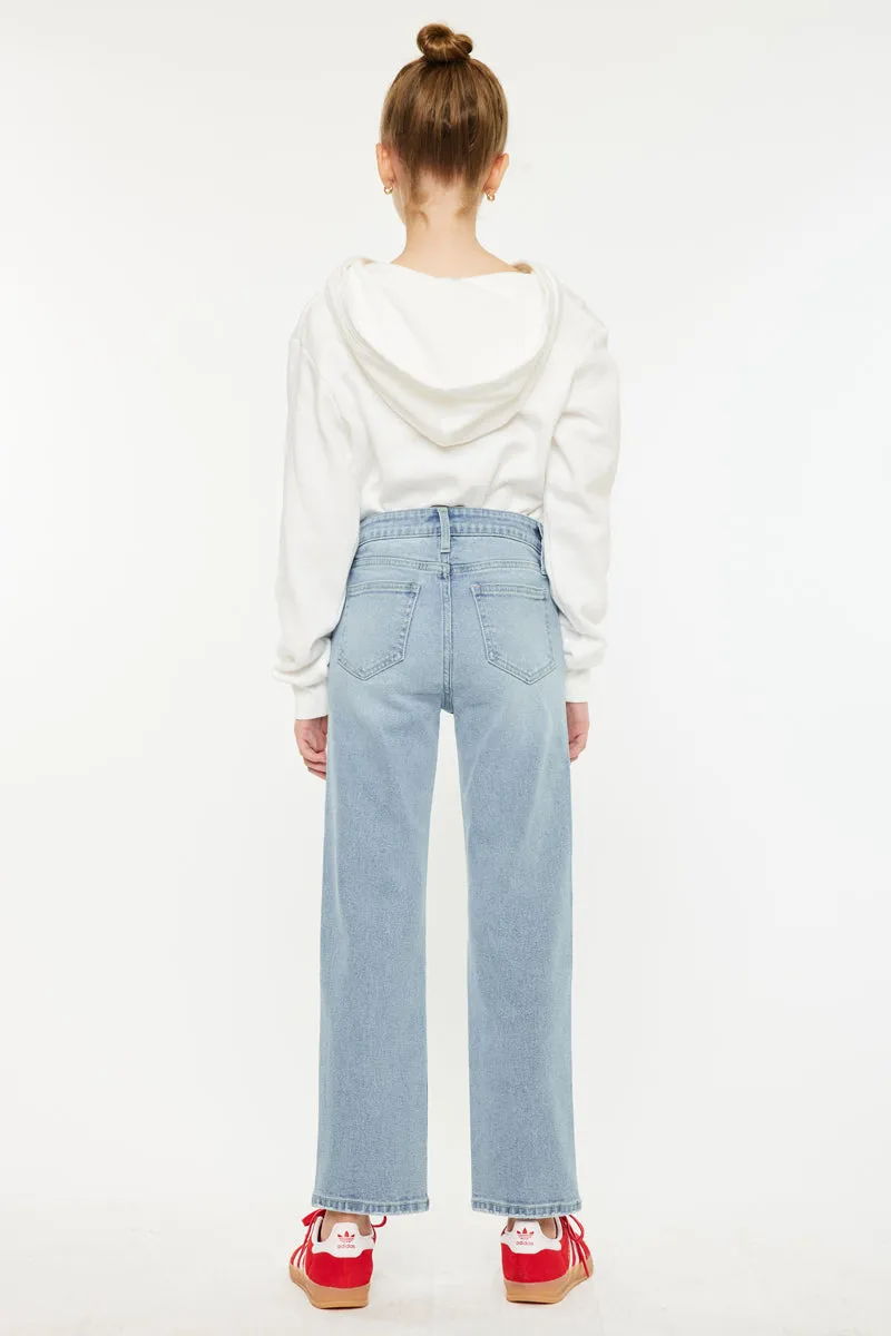Sav High Rise Straight Kids Jeans