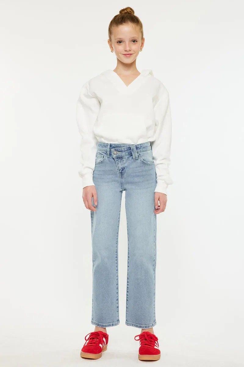Sav High Rise Straight Kids Jeans