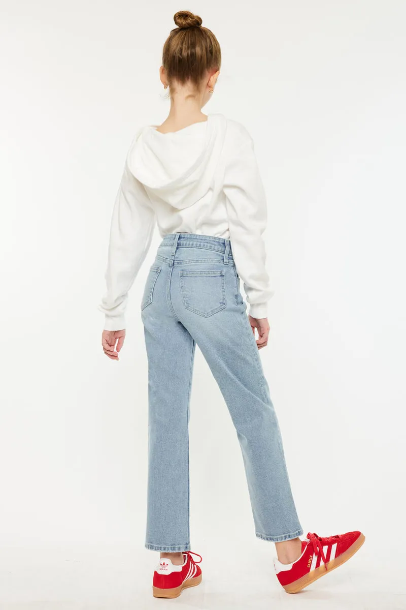 Sav High Rise Straight Kids Jeans