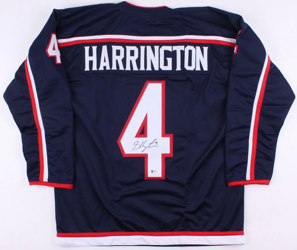 Scott Harrington Signed Blue Jackets Jersey (Beckett COA) Columbus Defenseman