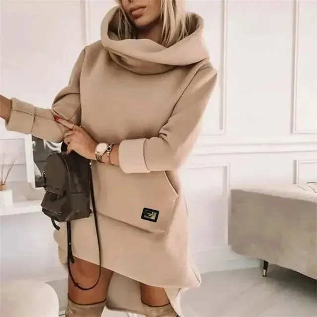 Seasonorestige Women's Long Sleeeve Hoodie Dress