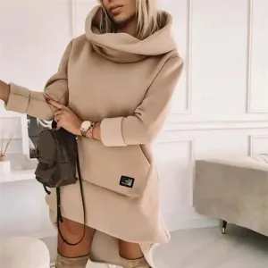 Seasonorestige Women's Long Sleeeve Hoodie Dress